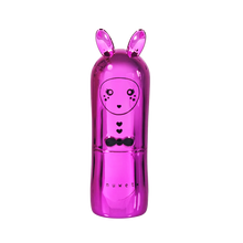 Laden Sie das Bild in den Galerie-Viewer, Inuwet Lippenbalsam Bunny für Kinder in metallic fuchsia mit Milkshake-Geschmack, VINLB22