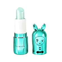 Laden Sie das Bild in den Galerie-Viewer, Inuwet Lippenbalsam Bunny für Kinder in metallic türkis mit Cupcake-Geschmack, VINLB24